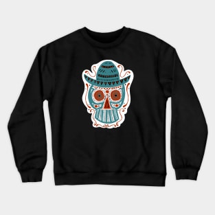 Hand Drawn Sombrero Skull Crewneck Sweatshirt